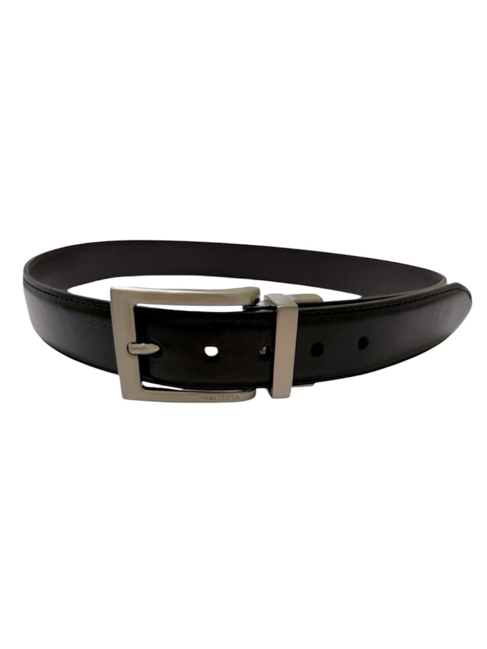 Nautica Brown Leather Belt Silver Tone Buckle Boy’s Size 26